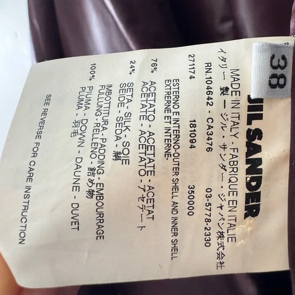 Jil Sander Silk Down Deep Purple Long Puffer Coat 38 - Picture 9 of 16